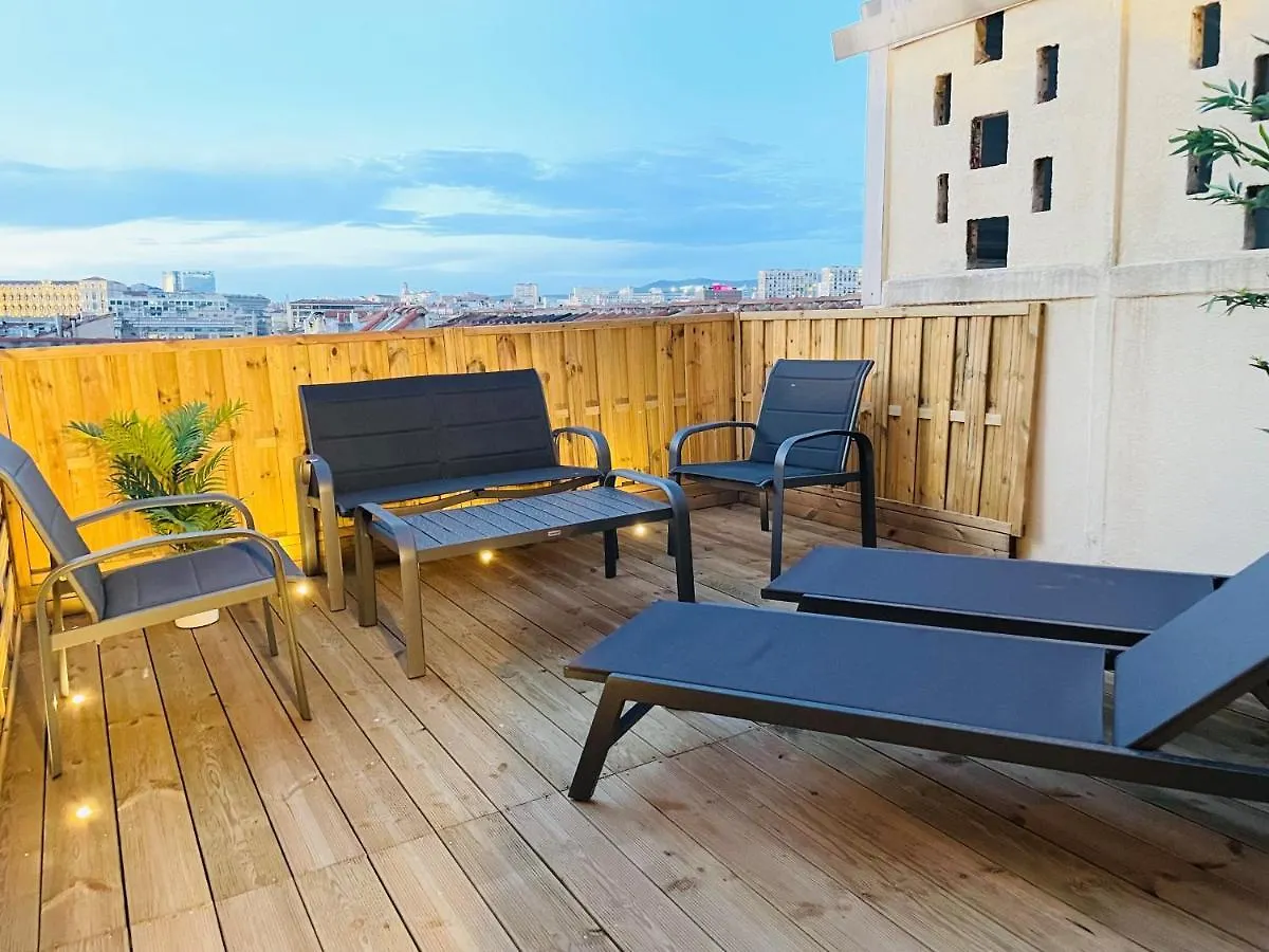 Honore - Rooftop Avec Vue - Appartement T3 Atypique Centre Ville Vieux Port Proche Opera Marseille Lägenhet